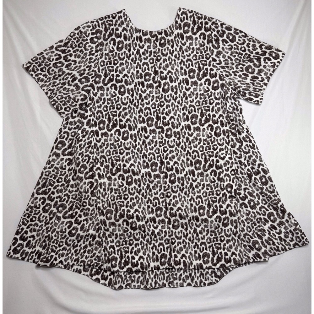 Maeve Short-Sleeve‎ Crew-Neck Swing Mini Dress Cheetah Women's Size Medium